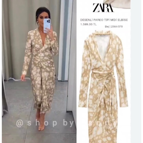 Zara BLOGGERS FAVORITE wrap dress - Picture 2 of 13